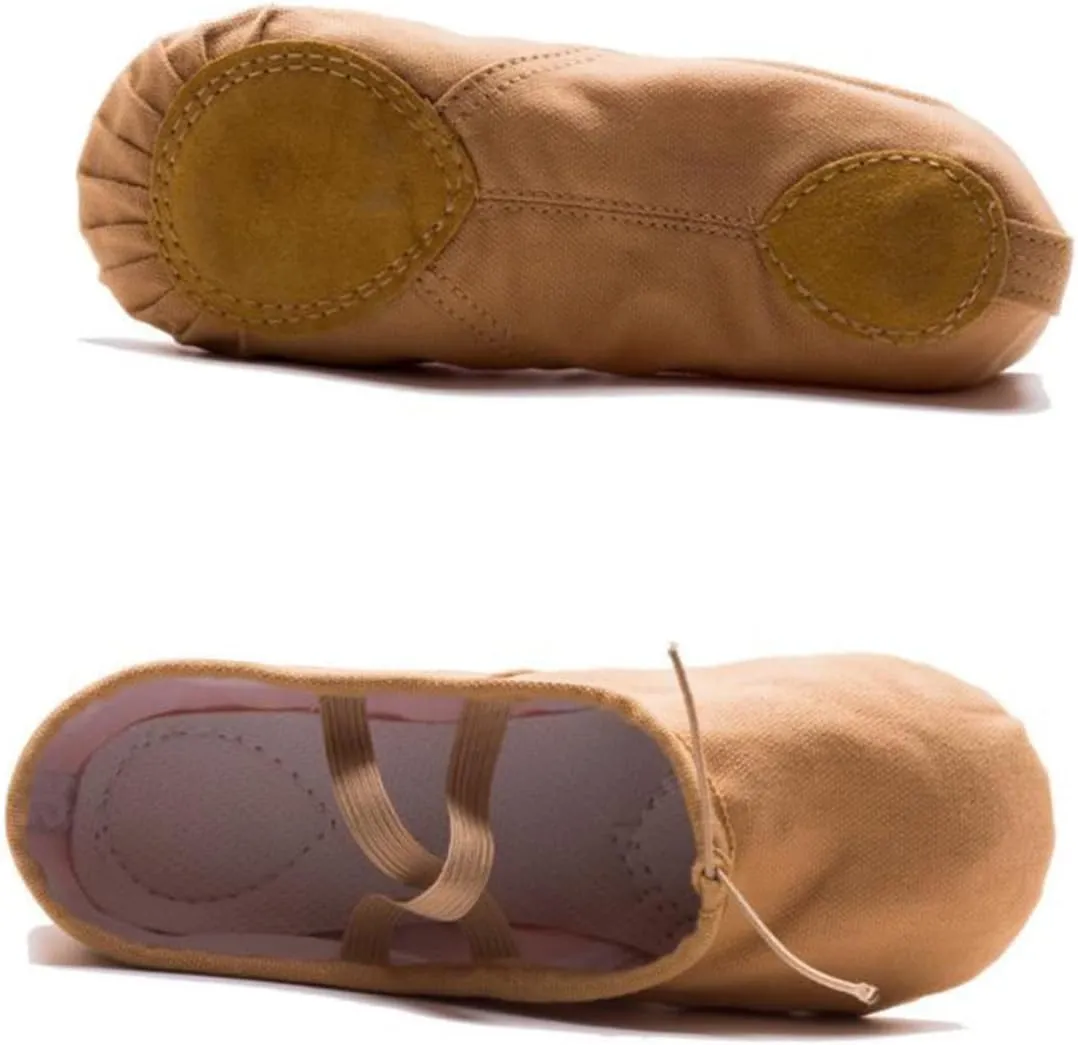 Amosfun Dance Practice Shoes for Women Girls Yoga Ballet Shoes Comfortable Soft Sole Stretch Belt Professional Slip Sole Lightweight Brown