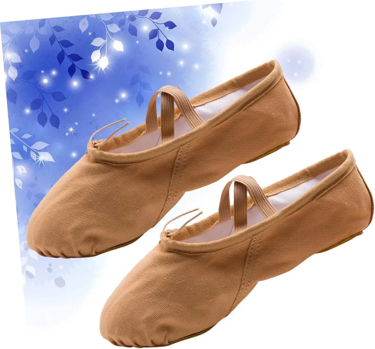 Amosfun Dance Practice Shoes for Women Girls Yoga Ballet Shoes Comfortable Soft Sole Stretch Belt Professional Slip Sole Lightweight Brown
