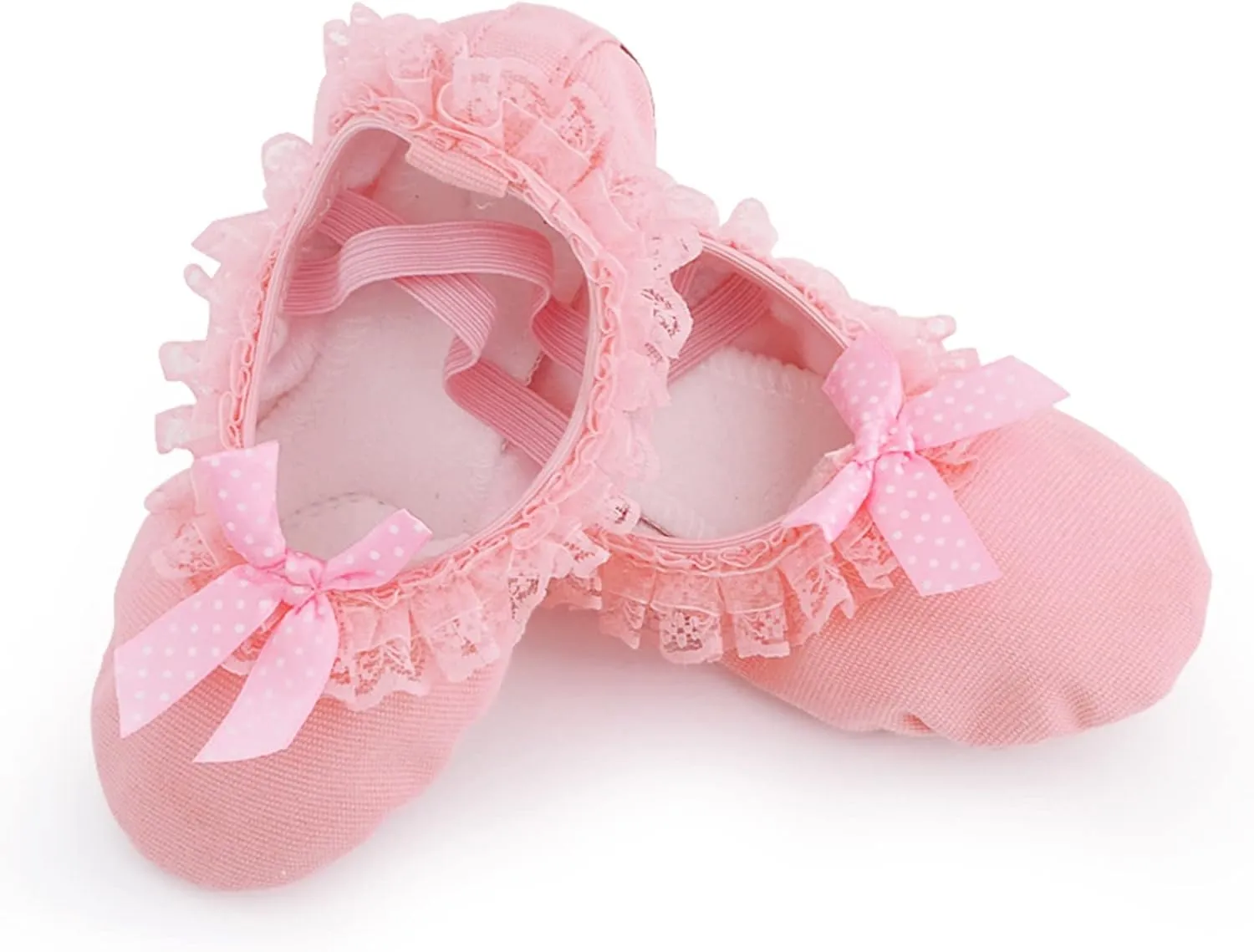 Ballet Pointe Shoes Girls Ballerina Shoes Canvas Ballet Shoes Toddler Girls Ballet Slippers No-Tie Kids Dance