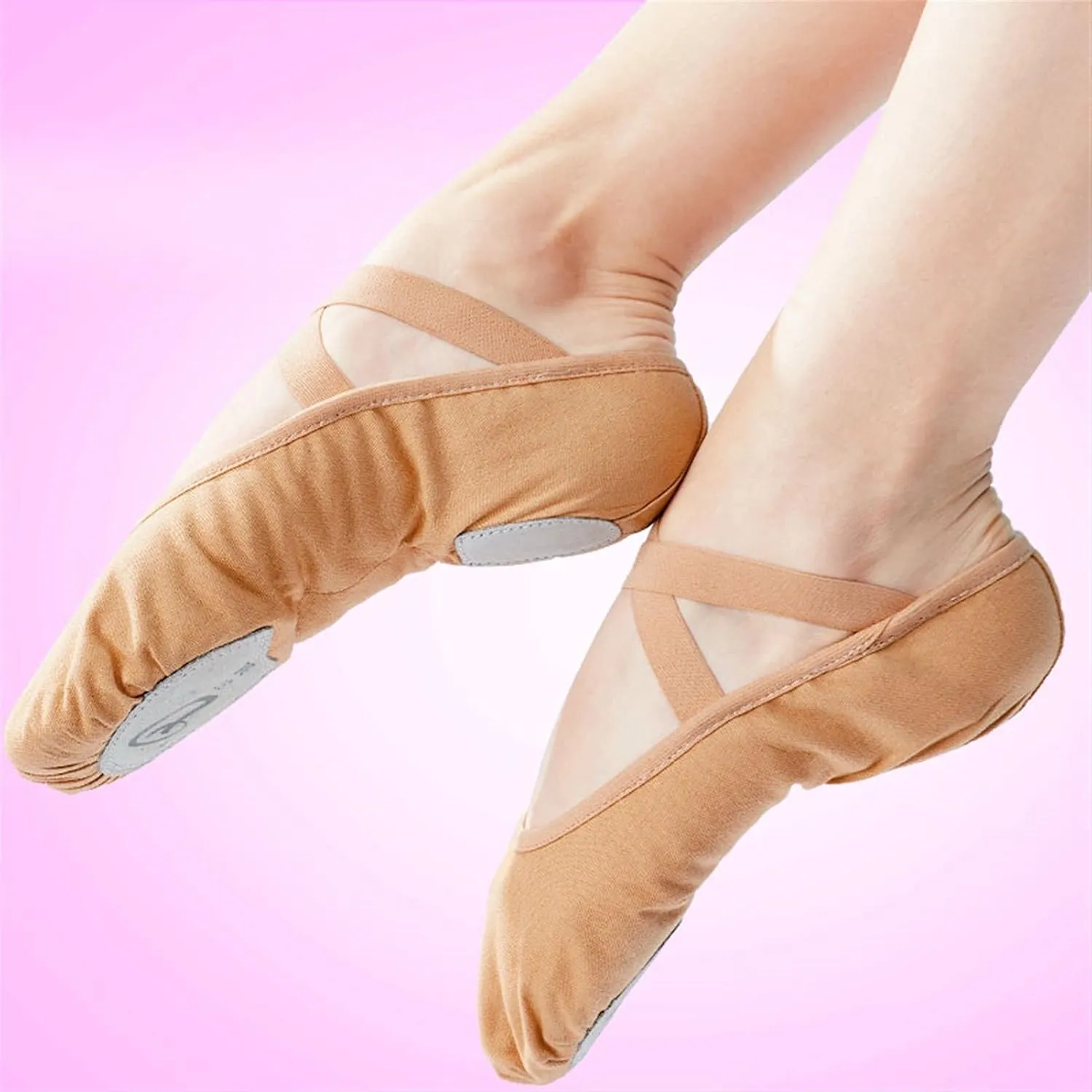 Ballet Shoes 2 Pairs Women Ballet Training Shoes Dance Adult Children Body Ballet Shoes Soft Sole Professional Canvas Dance Shoes for Ballet Dance Slippers for Girls ToddTan-40 EU