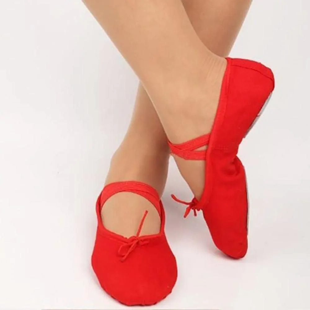 Ballet Shoes Child Yoga Slippers Gym Teacher Yoga Ballet Dance Shoes for Girls Women Ballet Shoes Canvas Kids Children Dance Slippers for Girls Toddlers Women.Red-29 EU
