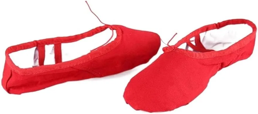 Ballet Shoes Child Yoga Slippers Gym Teacher Yoga Ballet Dance Shoes for Girls Women Ballet Shoes Canvas Kids Children Dance Slippers for Girls Toddlers Women.Red-29 EU