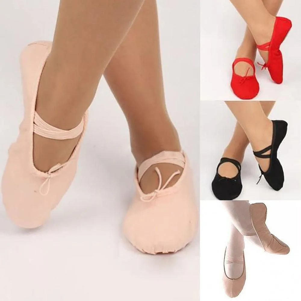Ballet Shoes Child Yoga Slippers Gym Teacher Yoga Ballet Dance Shoes for Girls Women Ballet Shoes Canvas Kids Children Dance Slippers for Girls Toddlers Women.Red-29 EU