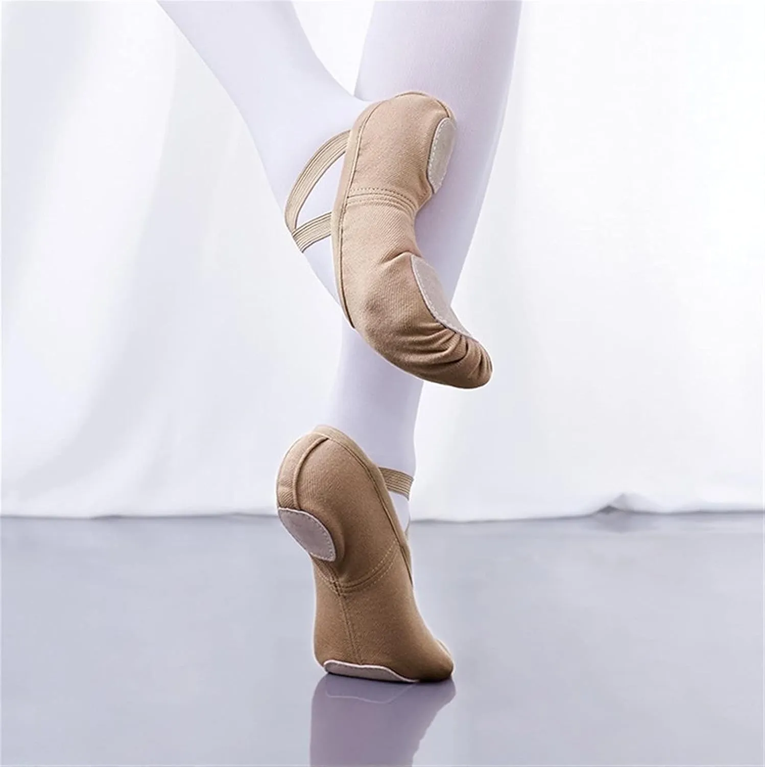 Ballet Shoes Fabric Kids Gilrs 4 Sides Stretch Canvas Soft Dance Wear Ballet Flat Shoes Dance Slippers for Girls Toddlers Women.Pink-30 EU