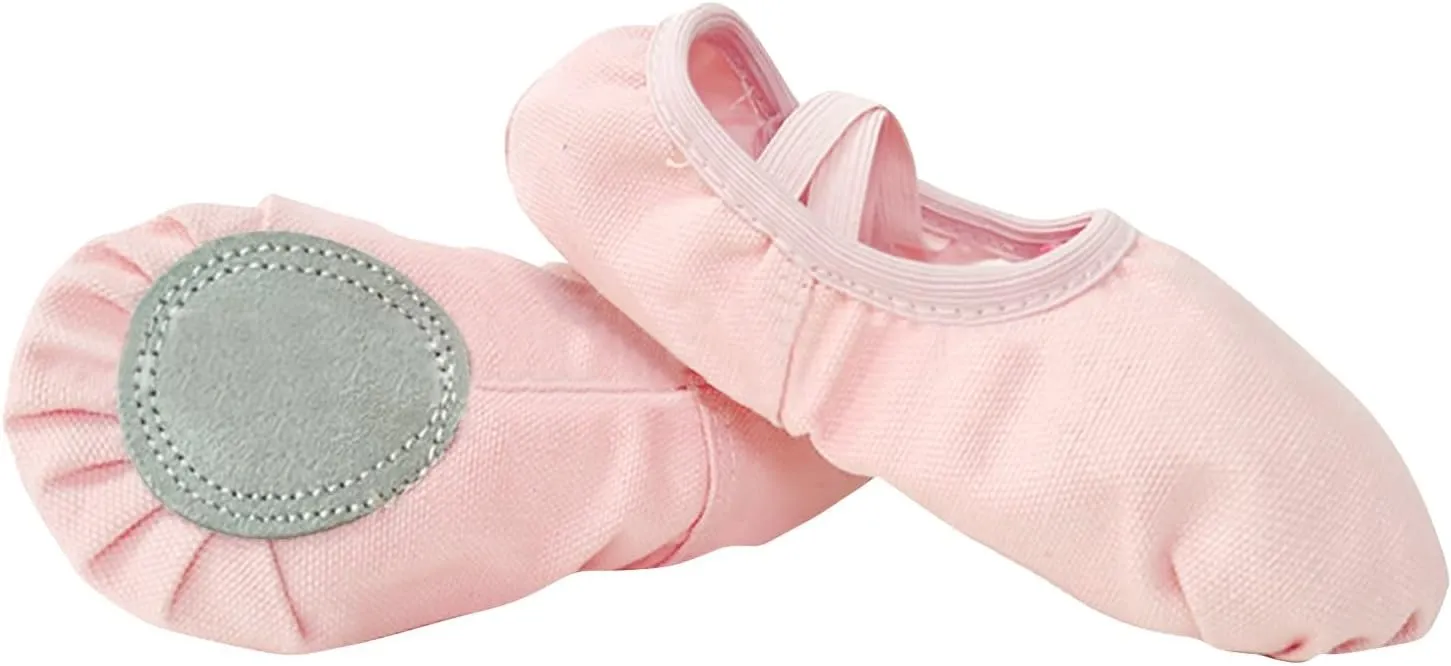 Ballet Shoes for Girls Kids Toddler Shoes Boys Ballet Slippers Soft Canvas No-Tie Dance Shoes Slip On with Elastic
