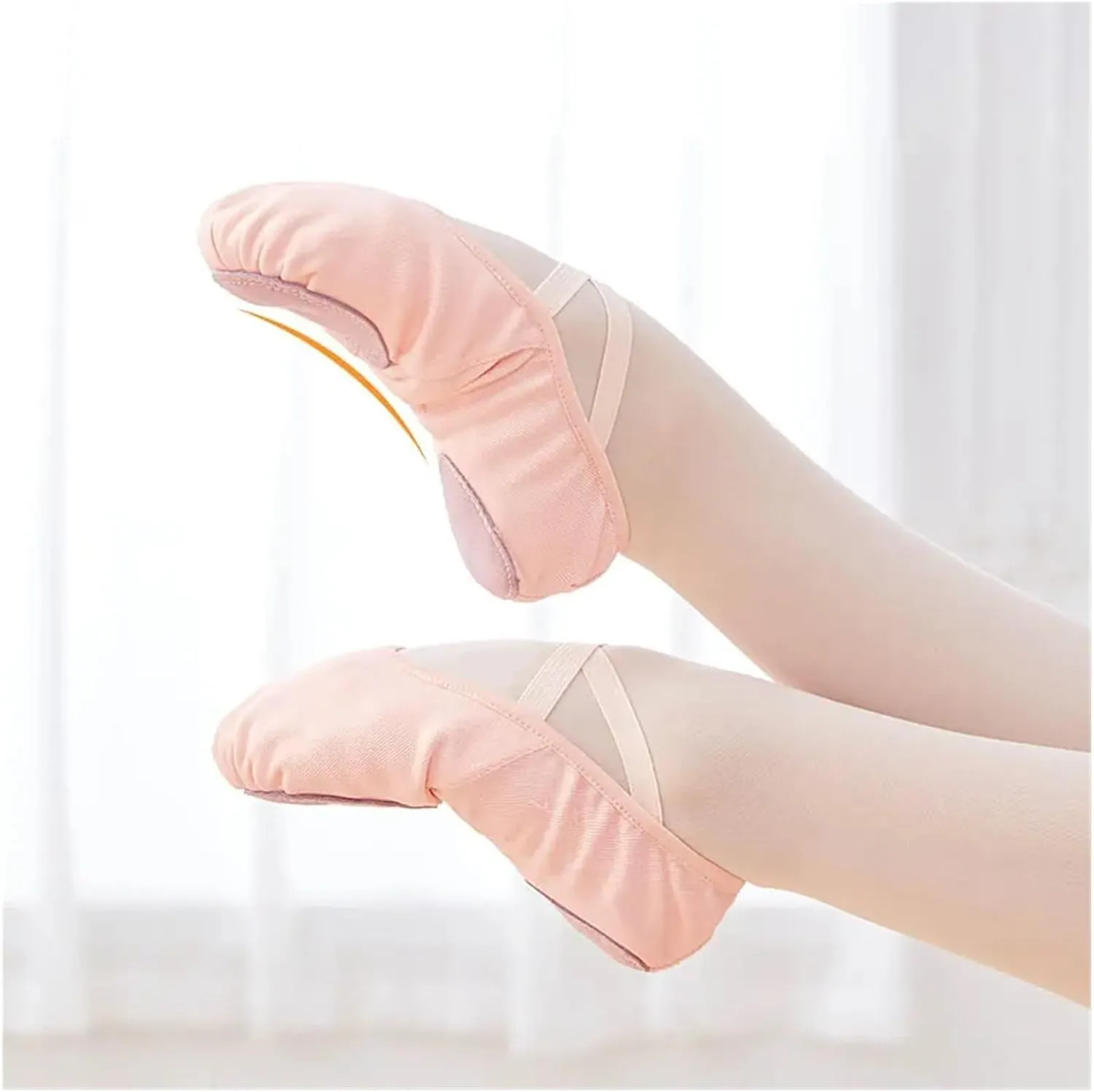 Ballet Shoes Girls Women Ballet Shoes Stretch Ballet Flats Lace Canvas Dance Slippers Elastic Split Soft Sole Ballet Dance Shoe for Kids for Girls Toddler Ballet Slippers(Brown,35)
