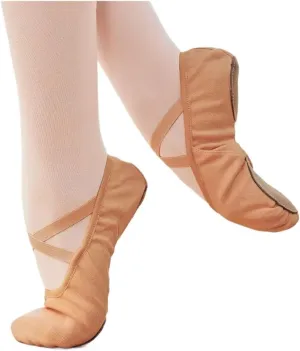Ballet Shoes Girls Women Ballet Shoes Stretch Ballet Flats Lace Canvas Dance Slippers Elastic Split Soft Sole Ballet Dance Shoe for Kids for Girls Toddler Ballet Slippers(Brown,35)