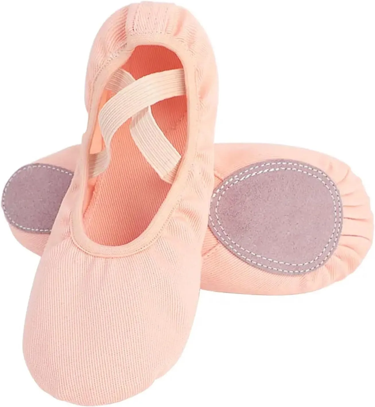 Ballet Shoes Girls Women Ballet Shoes Stretch Ballet Flats Lace Canvas Dance Slippers Elastic Split Soft Sole Ballet Dance Shoe for Kids for Girls Toddler Ballet Slippers(Brown,35)
