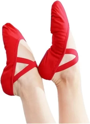 Ballet Shoes Women Ballet Shoes Dance Adult Children Ballet Slippers Soft Sole Professional Canvas Dance Training Shoes for Ballet for Girls Toddler Ballet Slippers(Red,36)