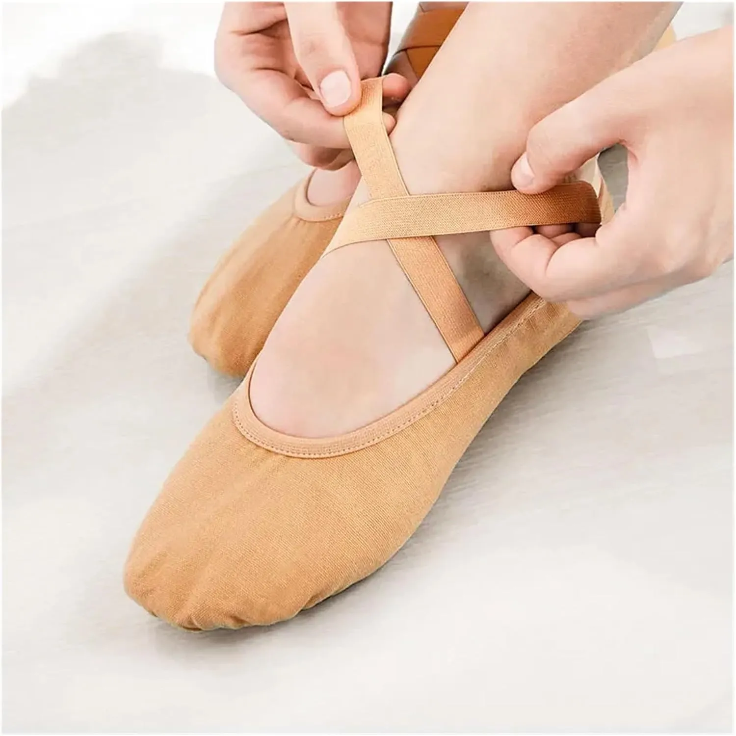 Ballet Shoes Women Ballet Shoes Dance Adult Children Ballet Slippers Soft Sole Professional Canvas Gymnastics Dance Training Shoes for Ballet for Girls Toddler Ballet Slippers(White,34)