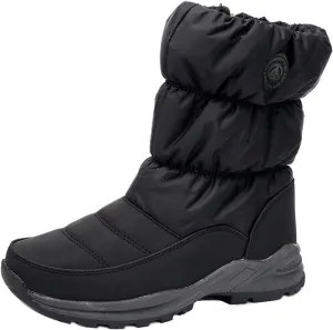Black Winter Boots for Women Tall Womens Winter Boots Slip on Mid Calf Boots Women Winter Waterproof Womens Waterproof Warm Walking Boots Womens Hiking Boots Waterproof Cute