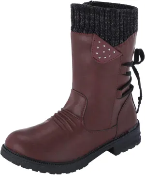 Black Winter Boots for Women Tall Womens Winter Boots Slip on Mid Calf Boots Women Winter Waterproof Womens Waterproof Warm Walking Boots Womens Hiking Boots Waterproof Cute