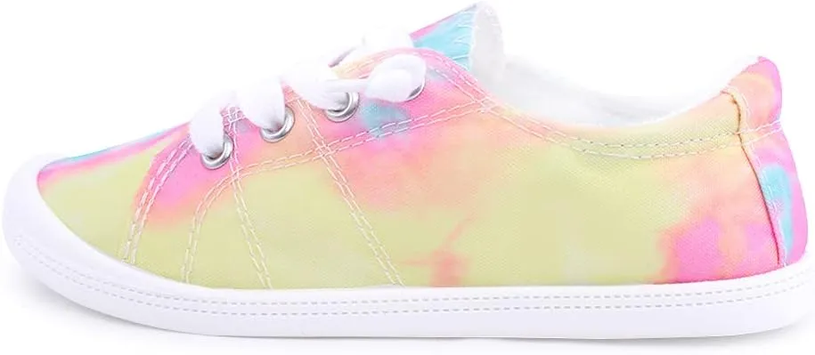 Boy and Girl Slip on Canvas Sneaker, Kids Low Top Casual Fashion Shoes, Comfy Lace up Walking Shoes