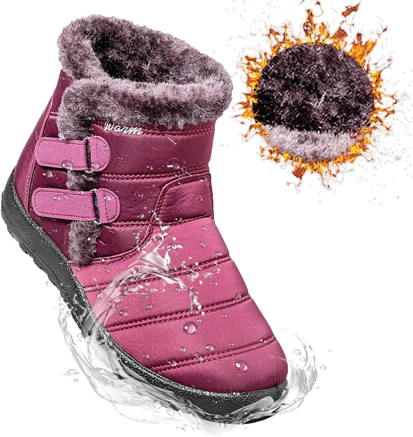Cute Winter Boots Size 4 Woman Women's Black Waterproof Snow Boots Women Waterproof Winter Boots Woman Waterproof Snow Boots Botas De Invierno Para Mujer Para El Agua