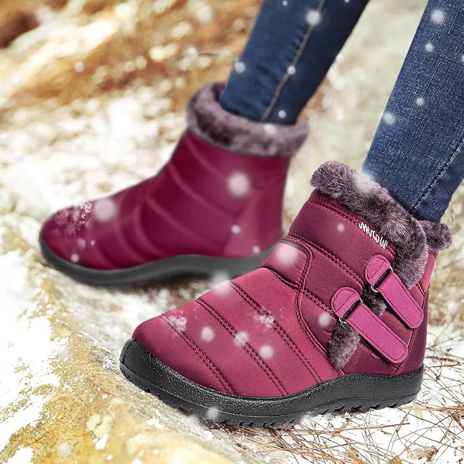 Cute Winter Boots Size 4 Woman Women's Black Waterproof Snow Boots Women Waterproof Winter Boots Woman Waterproof Snow Boots Botas De Invierno Para Mujer Para El Agua