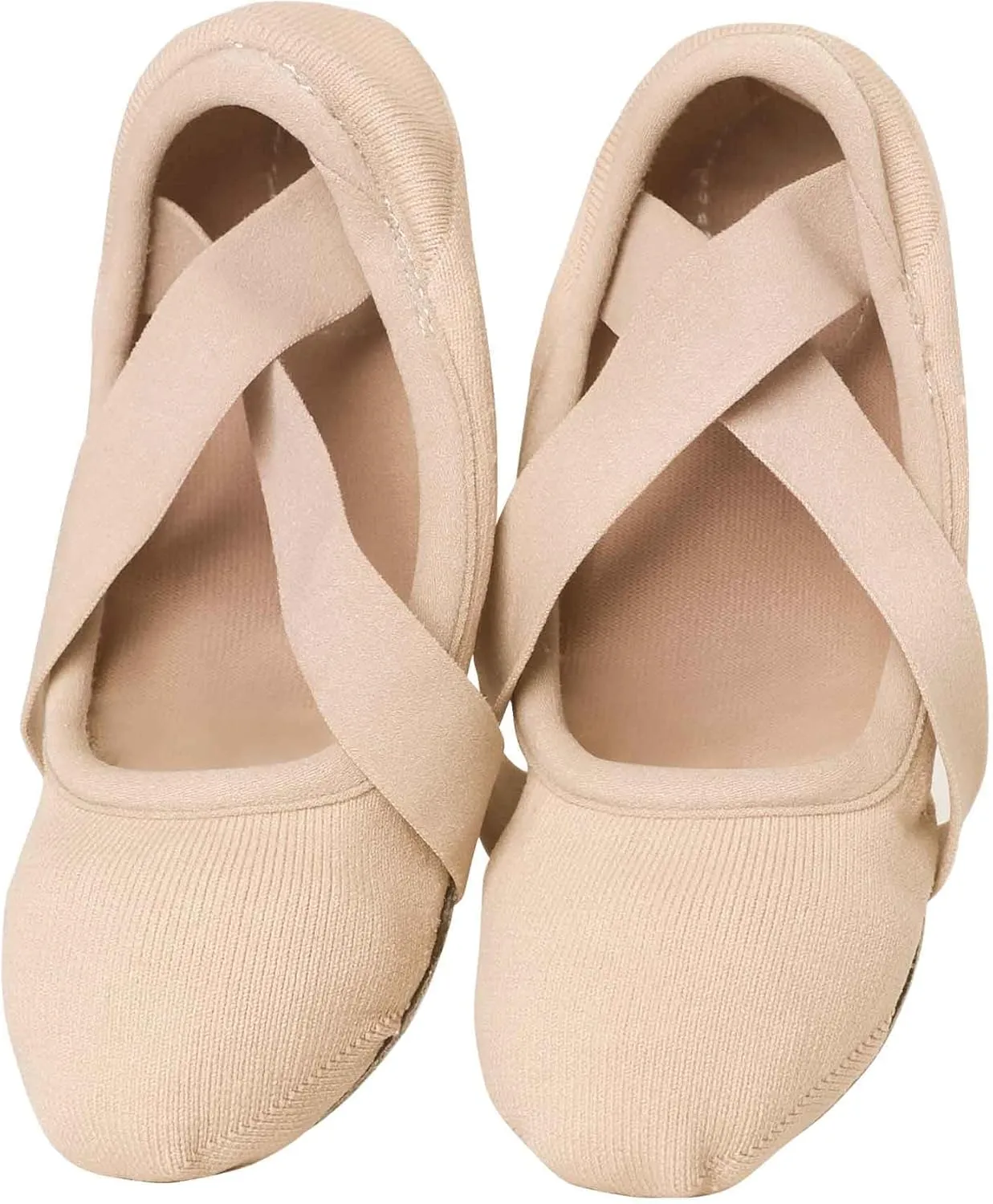 Daydance Girls Women Ballet Shoes Canvas 4 Way Stretch Dance Slippers no Strings