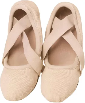 Daydance Girls Women Ballet Shoes Canvas 4 Way Stretch Dance Slippers no Strings