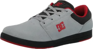 DC Boy's Unisex-Child Crisis 2 Skate Shoe, Grey/RED, 1.5 Little Kid