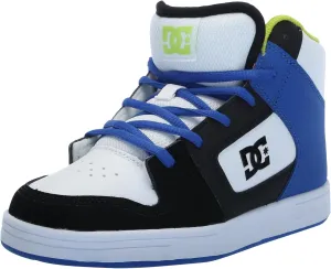 DC Boy's Unisex-Child Manual V Hi Skate Shoe, Black/Blue/Green, 11 Little Kid