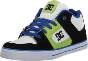 DC Boy's Unisex-Child Pure Mid Skate Shoe, Black/Blue/Green, 11.5 Little Kid