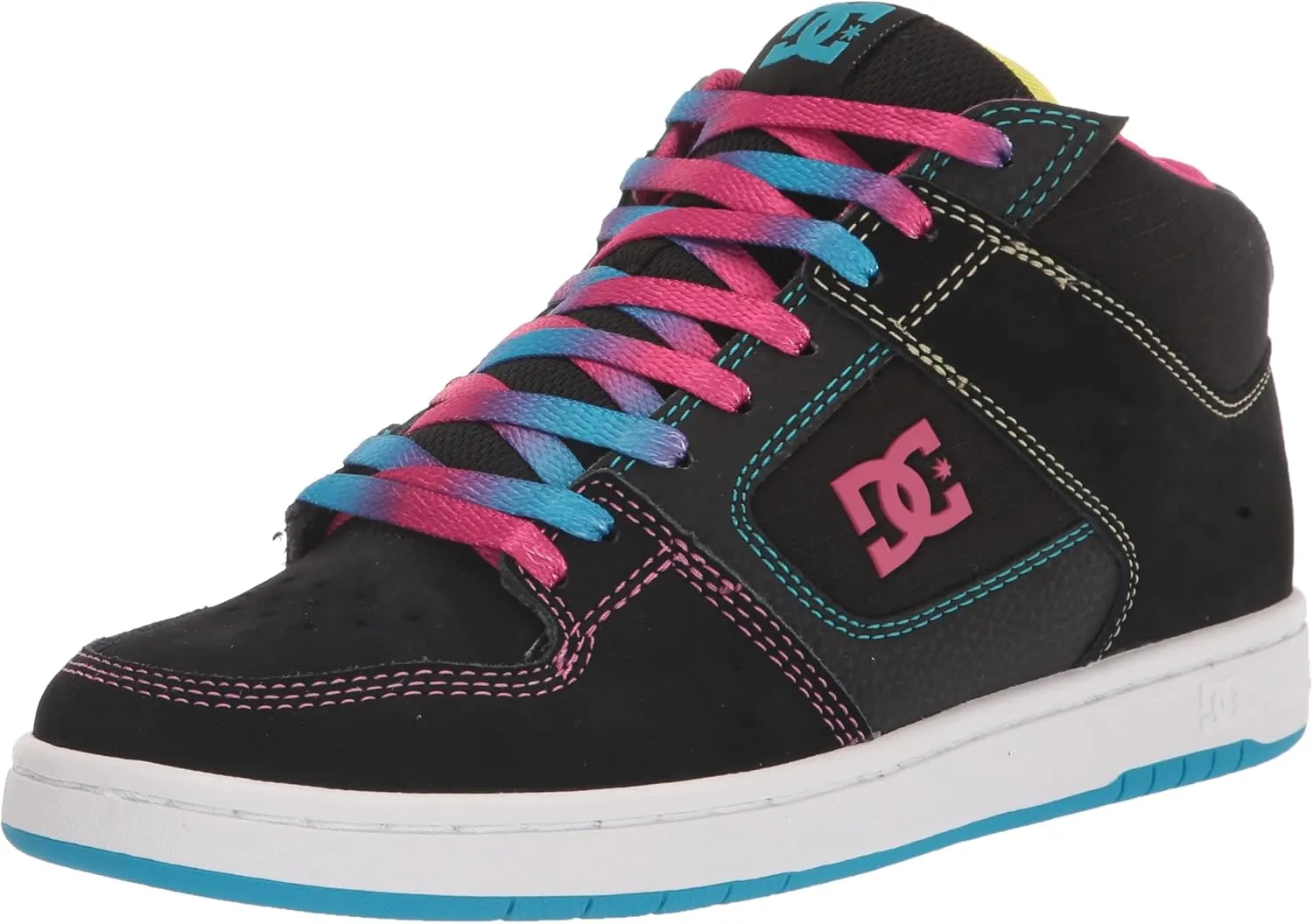 DC womens Dc Women's Manteca 4 Mid Casual Skate Shoe, Black/Multi, 7.5 US