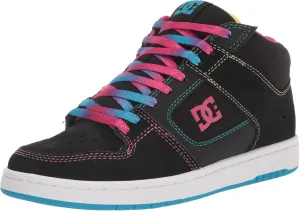 DC womens Dc Women's Manteca 4 Mid Casual Skate Shoe, Black/Multi, 7.5 US