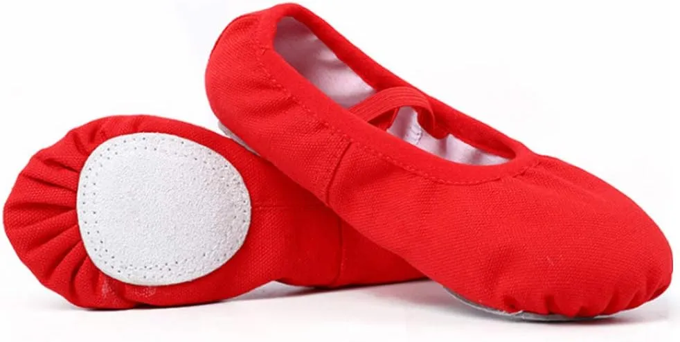 EXCEART 1 Pair soft Ballet Shoes Canvas Ballet Slipper Yoga Flat Shoes Ballet Practice Slippers flats Foldable Ballet Shoes Ballet Practice Shoes soft-soled shoes toddler drawstring Red
