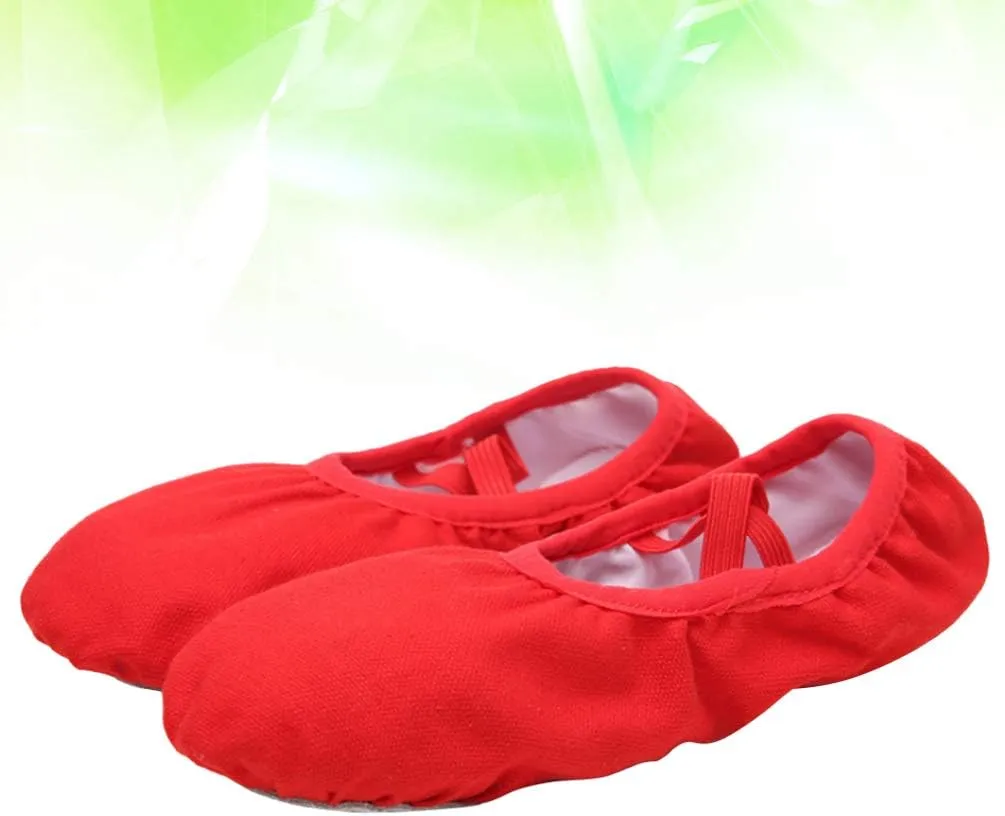 EXCEART 1 Pair soft Ballet Shoes Canvas Ballet Slipper Yoga Flat Shoes Ballet Practice Slippers flats Foldable Ballet Shoes Ballet Practice Shoes soft-soled shoes toddler drawstring Red