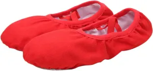 EXCEART 1 Pair soft Ballet Shoes Canvas Ballet Slipper Yoga Flat Shoes Ballet Practice Slippers flats Foldable Ballet Shoes Ballet Practice Shoes soft-soled shoes toddler drawstring Red