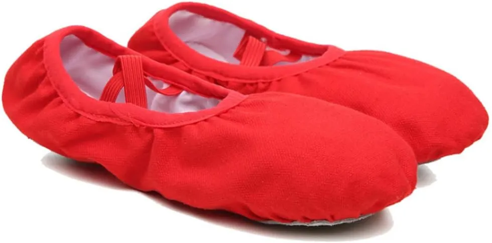 EXCEART 1 Pair soft Ballet Shoes Canvas Ballet Slipper Yoga Flat Shoes Ballet Practice Slippers flats Foldable Ballet Shoes Ballet Practice Shoes soft-soled shoes toddler drawstring Red