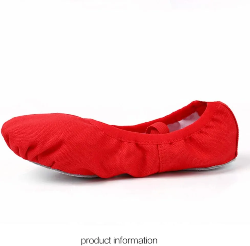 EXCEART 1 Pair soft Ballet Shoes Canvas Ballet Slipper Yoga Flat Shoes Ballet Practice Slippers flats Foldable Ballet Shoes Ballet Practice Shoes soft-soled shoes toddler drawstring Red