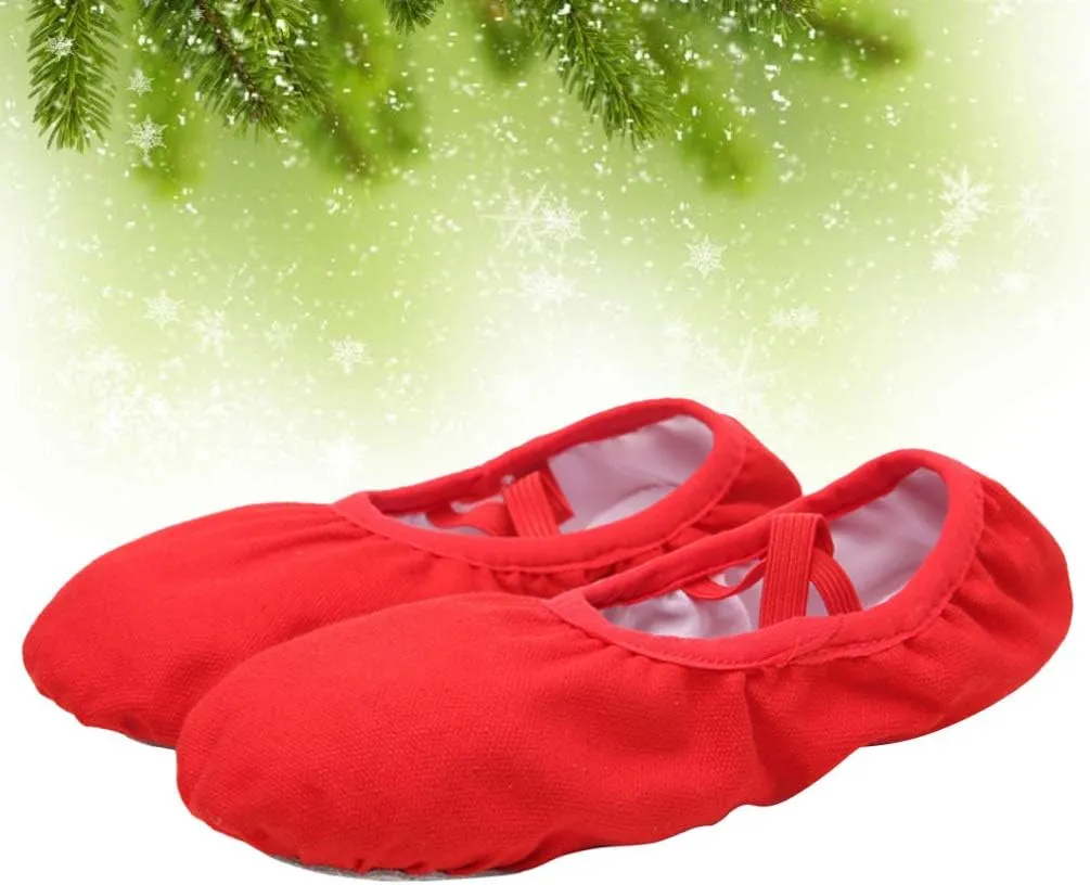 EXCEART 1 Pair soft Ballet Shoes Canvas Ballet Slipper Yoga Flat Shoes Ballet Practice Slippers flats Foldable Ballet Shoes Ballet Practice Shoes soft-soled shoes toddler drawstring Red