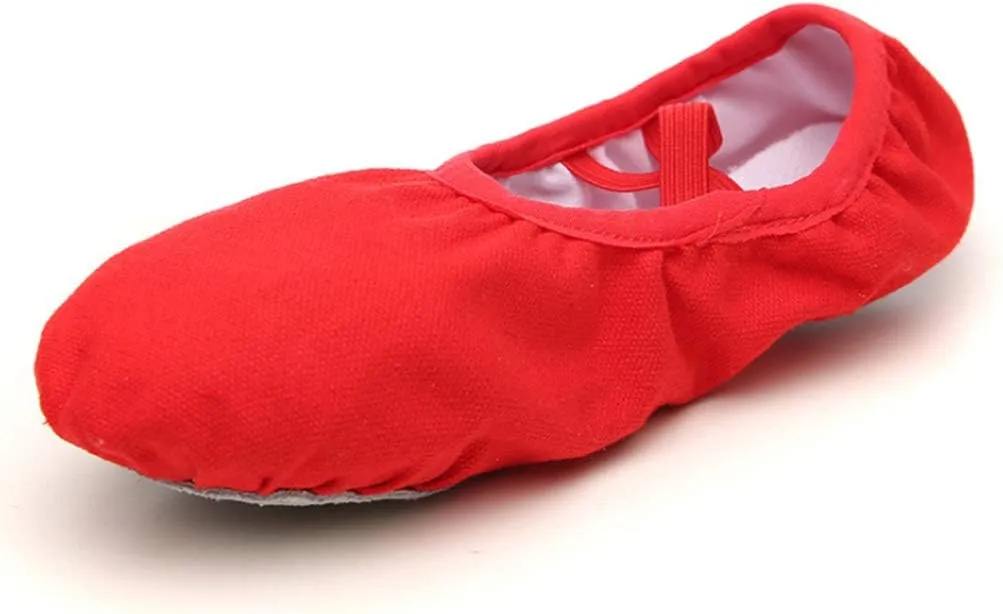 EXCEART 1 Pair soft Ballet Shoes Canvas Ballet Slipper Yoga Flat Shoes Ballet Practice Slippers flats Foldable Ballet Shoes Ballet Practice Shoes soft-soled shoes toddler drawstring Red