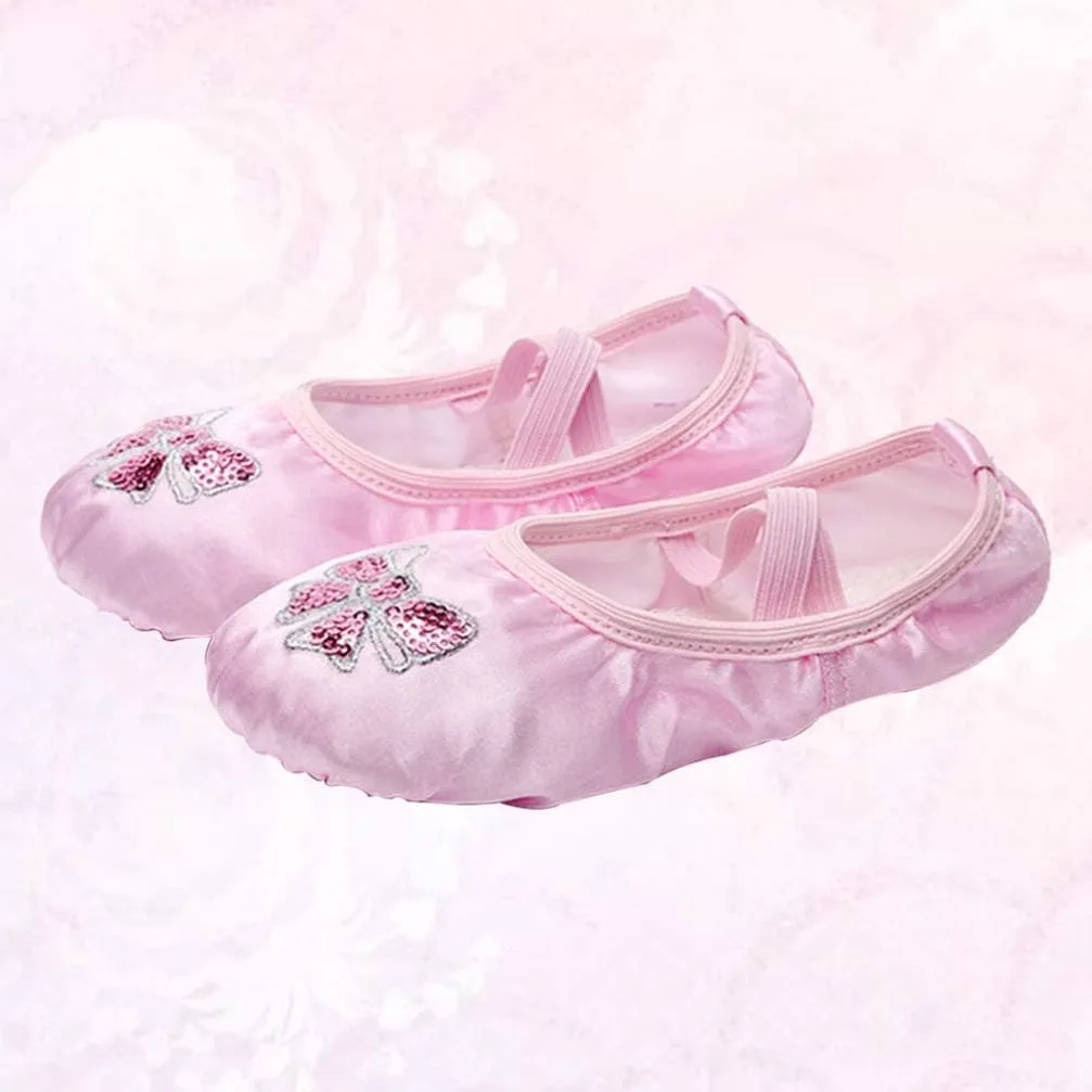 EXCEART Ballet Dance Shoes Ballet Slippers Leather Toddler Ballet Shoes Dance Shoes for Girls Kids Ballet Shoes - Size 25 (Pink)