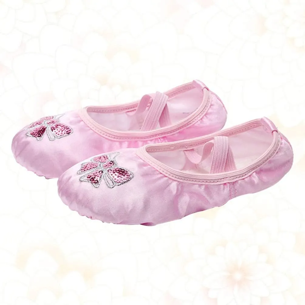 EXCEART Ballet Dance Shoes Ballet Slippers Leather Toddler Ballet Shoes Dance Shoes for Girls Kids Ballet Shoes - Size 25 (Pink)