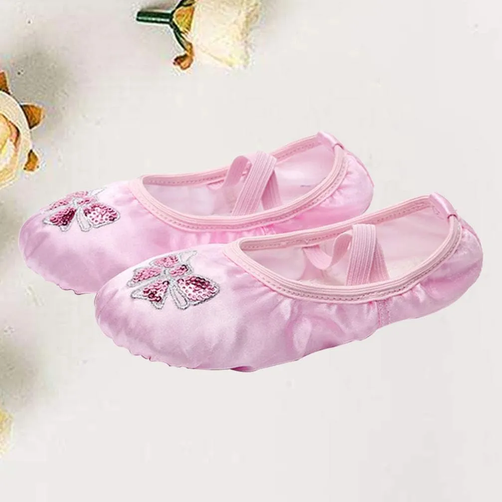 EXCEART Ballet Dance Shoes Ballet Slippers Leather Toddler Ballet Shoes Dance Shoes for Girls Kids Ballet Shoes - Size 25 (Pink)