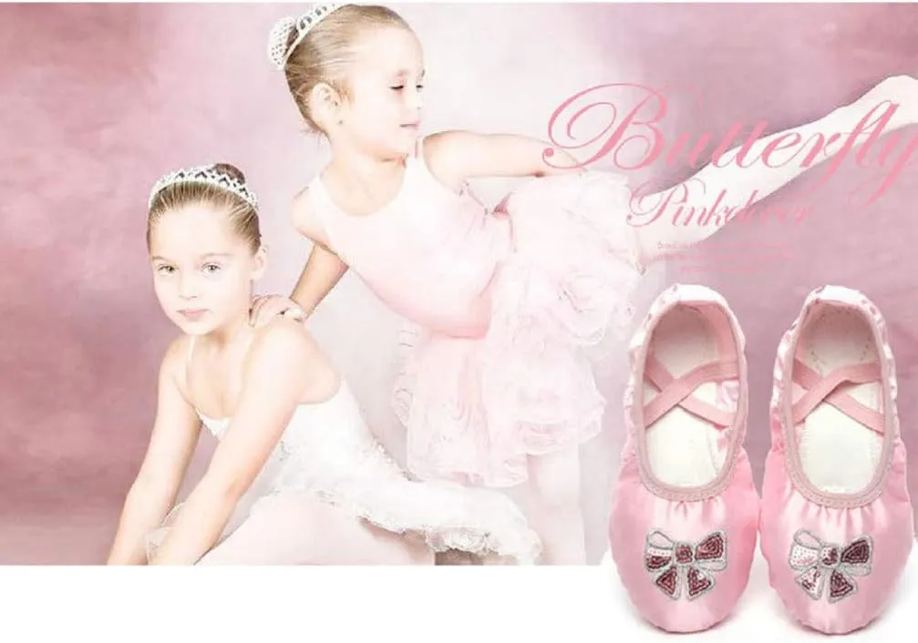 EXCEART Ballet Dance Shoes Ballet Slippers Leather Toddler Ballet Shoes Dance Shoes for Girls Kids Ballet Shoes - Size 25 (Pink)