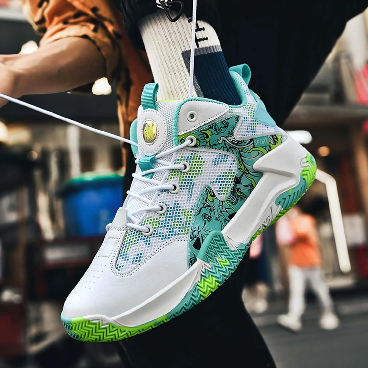General Practical Anti Slip Basketball Shoes, Indoor or Outdoor Training Shoes, Outdoor Shoes, Breathable Cushioning Shoes
