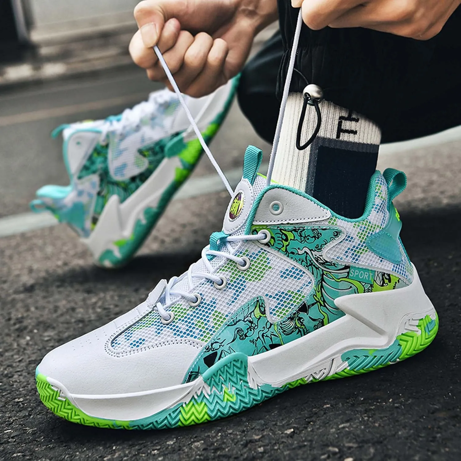 General Practical Anti Slip Basketball Shoes, Indoor or Outdoor Training Shoes, Outdoor Shoes, Breathable Cushioning Shoes