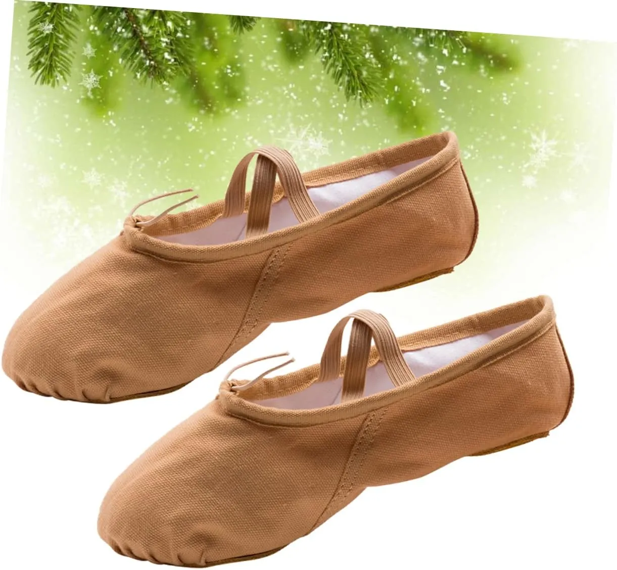 GLEAVI 1 Pair Stretch Canvas Ballet Slippers Yoga Shoes Ballet Shoes Slippers Ballet Pilates Shoes Ballet Dancer Shoes Ballet Practice Shoes Aldult Girl Child Dancing Shoes Light Brown