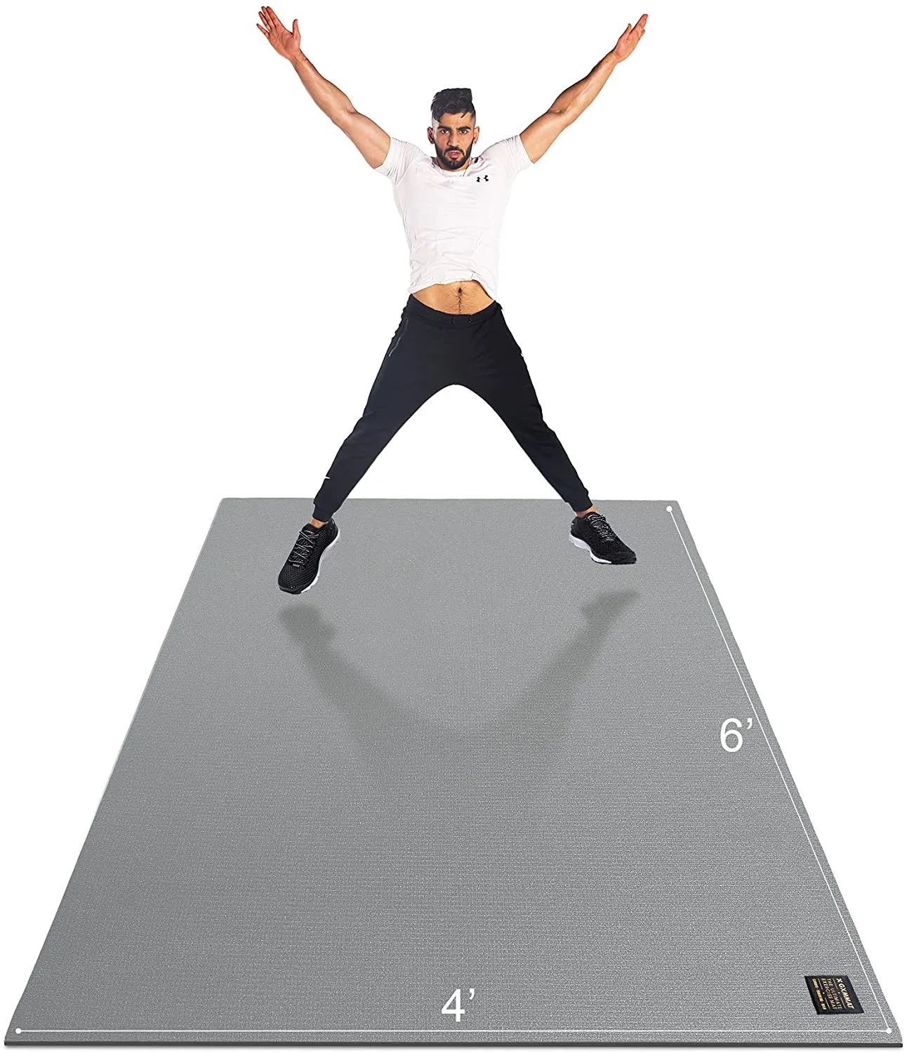 Gxmmat Large Exercise Mat 6'x4'x7mm, Thick Workout Mats for Home Gym Flooring, Extra Wide Non-Slip Durable Cardio Mat, High Density, Shoe Friendly, Perfect for Plyo, MMA, Jump Rope, Stretch, Fitness