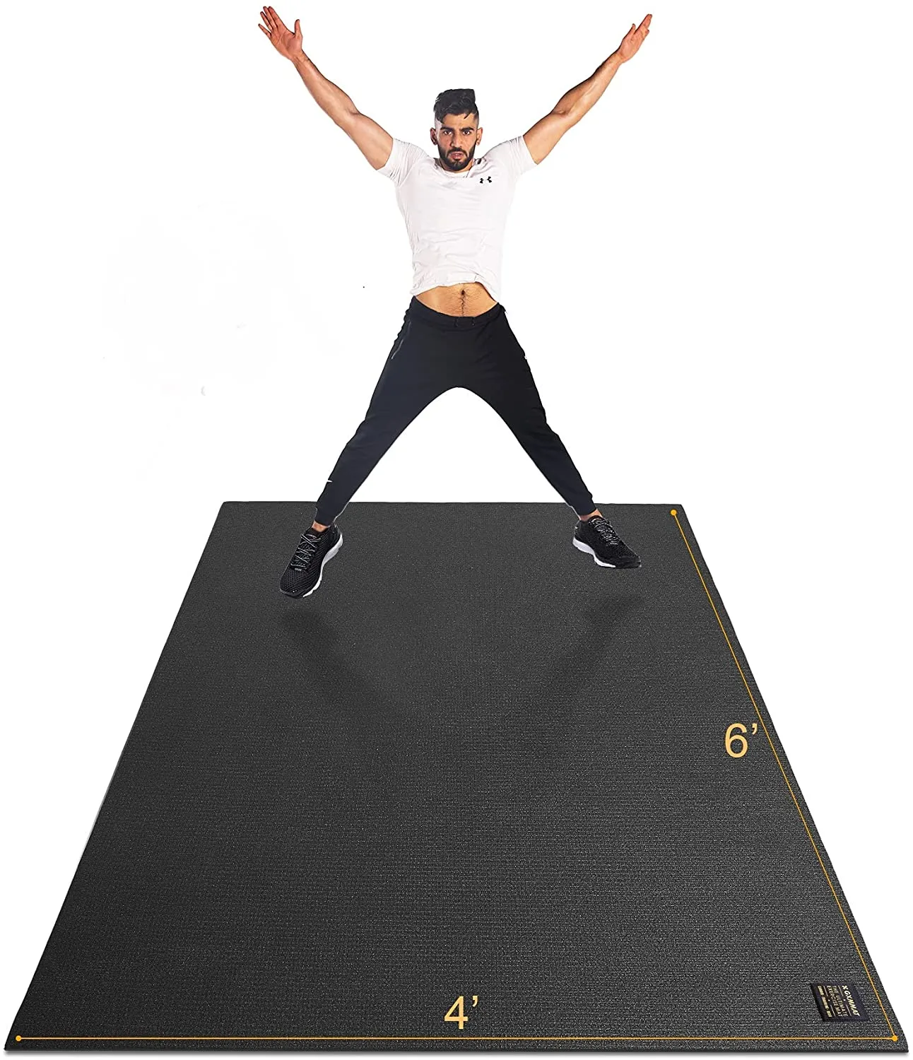 Gxmmat Large Exercise Mat 6'x4'x7mm, Thick Workout Mats for Home Gym Flooring, Extra Wide Non-Slip Durable Cardio Mat, High Density, Shoe Friendly, Perfect for Plyo, MMA, Jump Rope, Stretch, Fitness