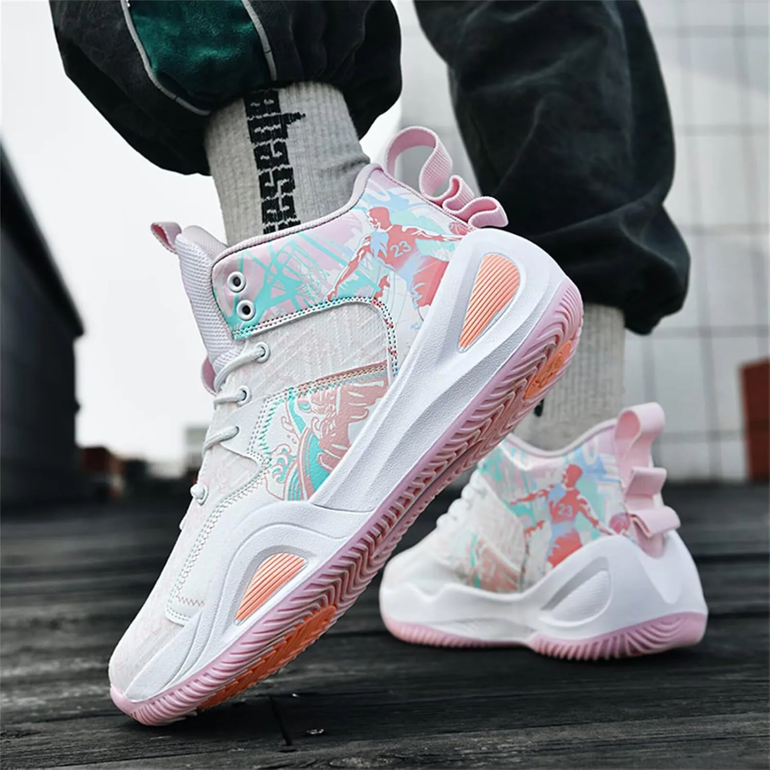 High-Top Basketball Shoes Mens Womens Fashion Sneakers Breathable Non Slip Volleyball Tennis Sport Outdoor Indoor