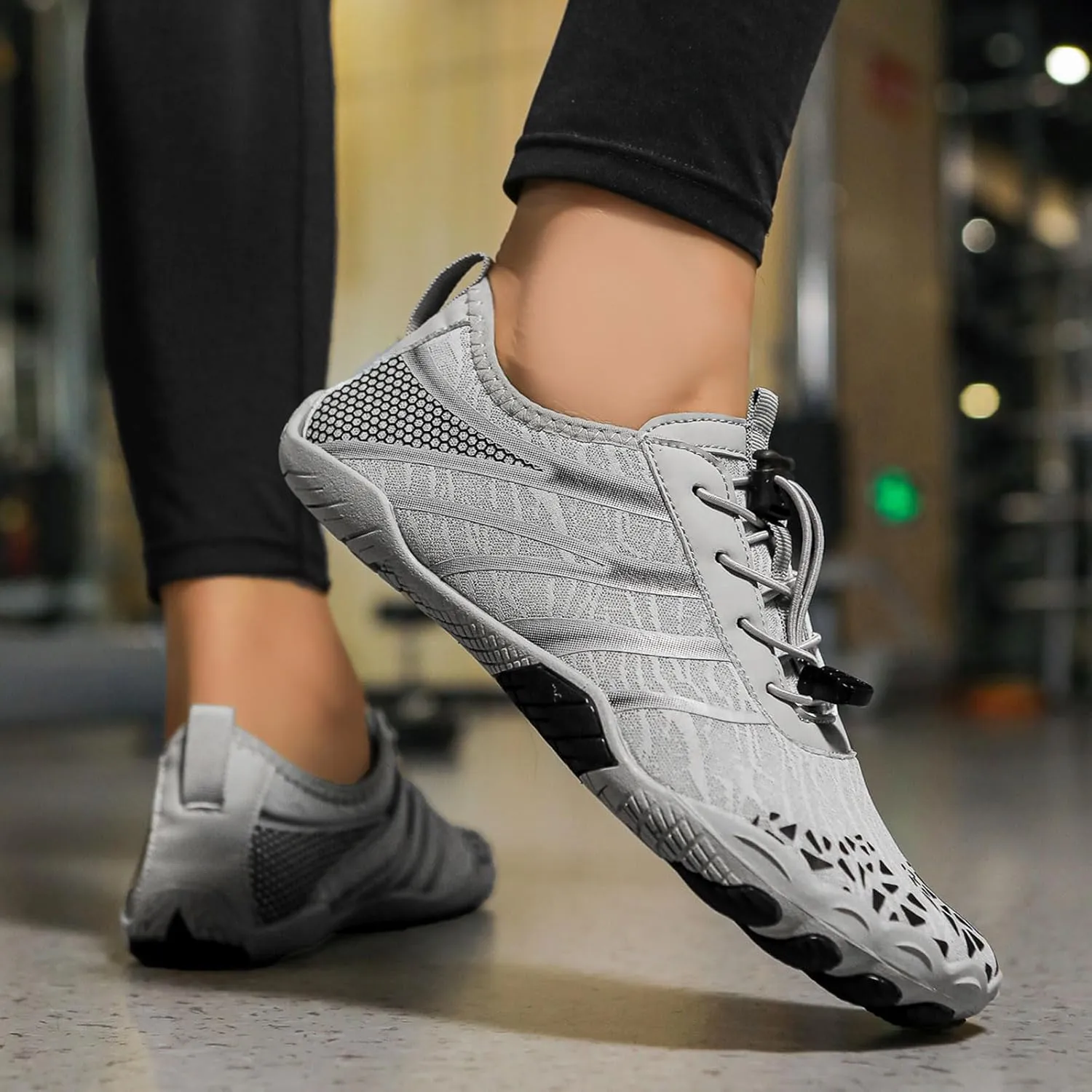 Hike Barefoot Shoes Footwear for Women Men, Water with Wide Toe Box, Neuropathy Comfort Wear Shoes, Grounded Non Slip Pro Footwear, Hiking Running Beach Aqua Swim Surf, Breathable Box Hiking