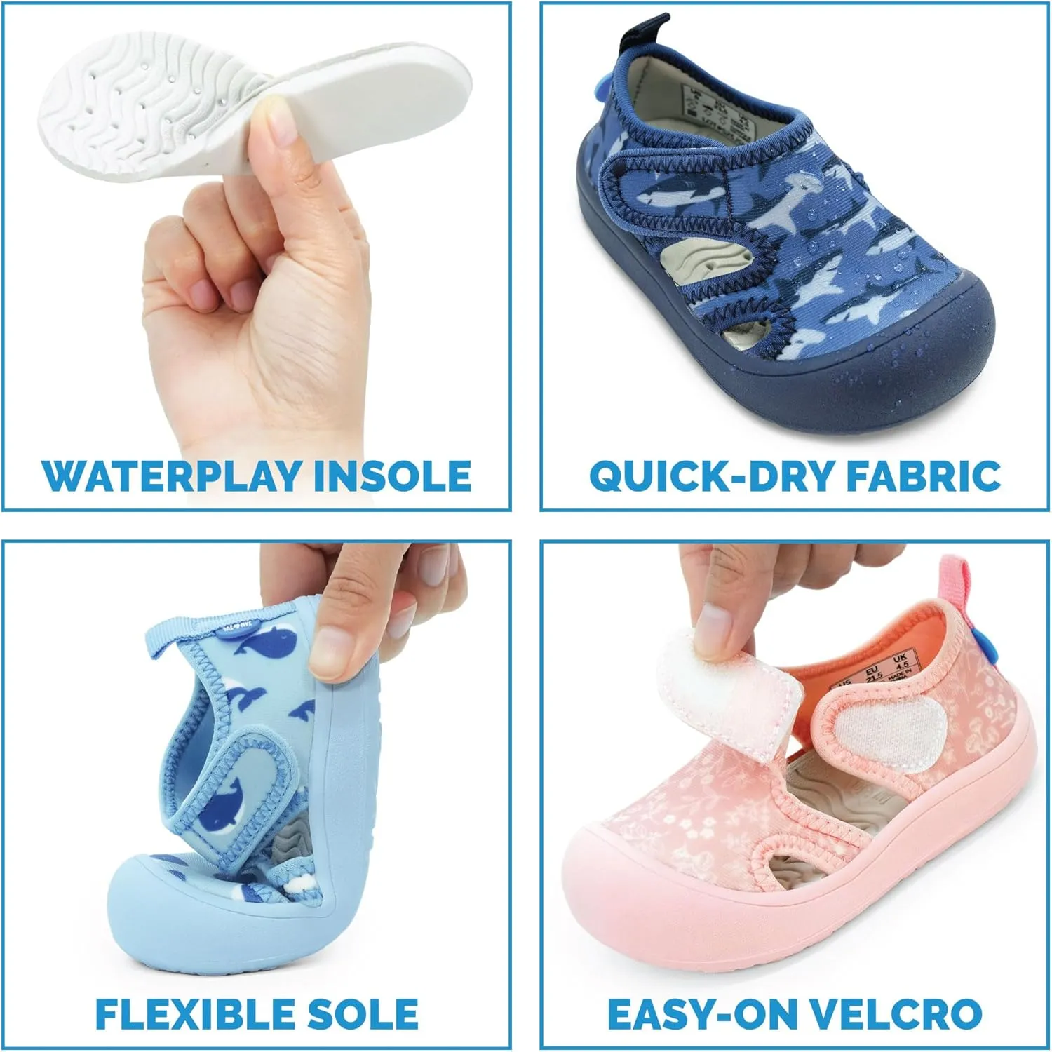 JAN & JUL Quick Dry Beach Sandals for Toddlers and Kids