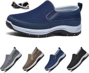 Men's Arch Support Slip-On Canvas Loafers,Orthowalkwaymen'S Shoes Men's Comfortable Orthotics Slip-On Outdoor Non-Slip Orthotics