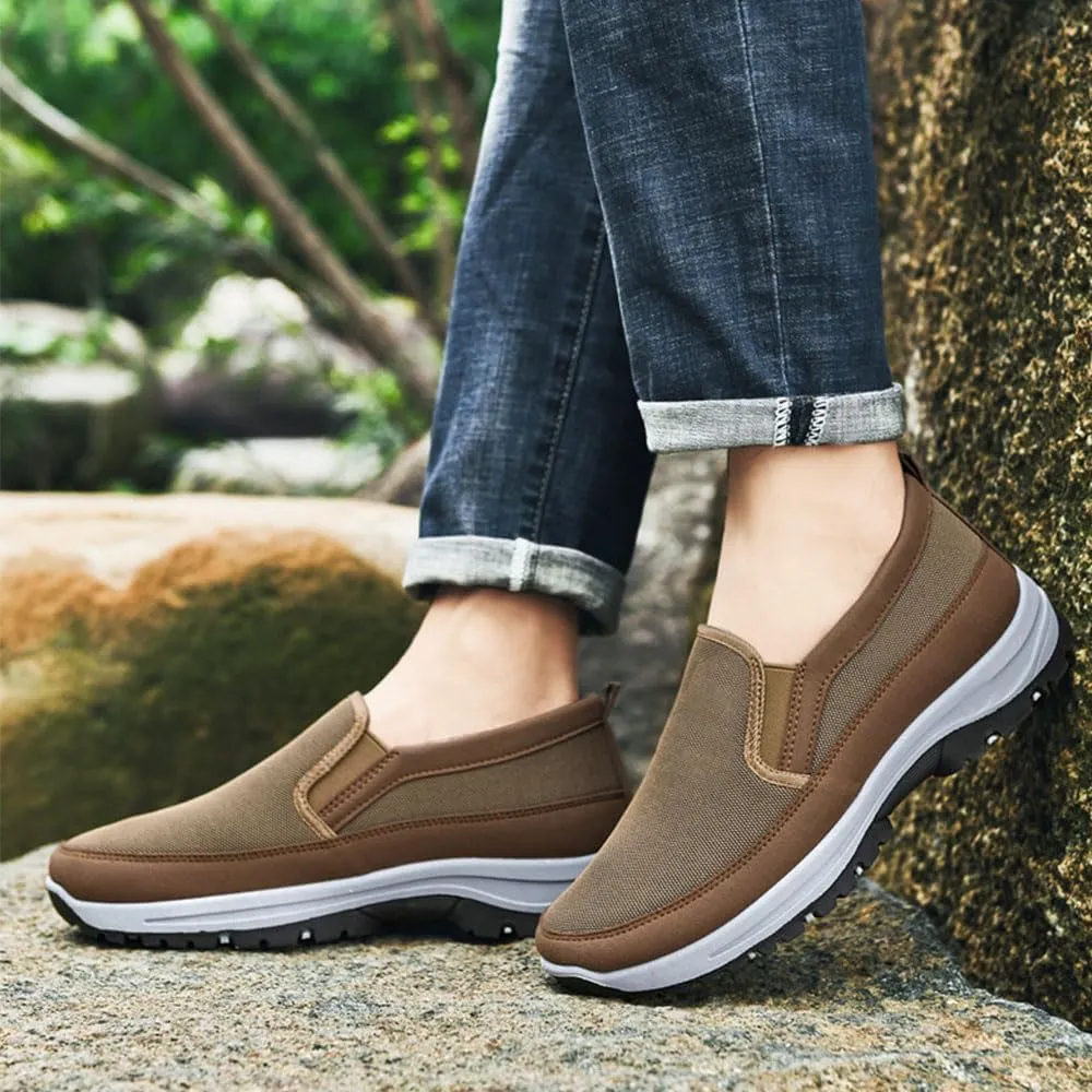 Men's Arch Support Slip-On Canvas Loafers,Orthowalkwaymen'S Shoes Men's Comfortable Orthotics Slip-On Outdoor Non-Slip Orthotics