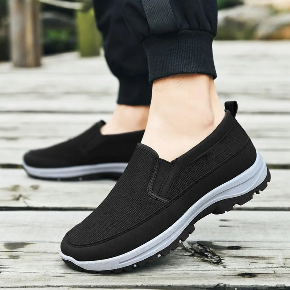 Men's Arch Support Slip-On Canvas Loafers,Orthowalkwaymen'S Shoes Men's Comfortable Orthotics Slip-On Outdoor Non-Slip Orthotics