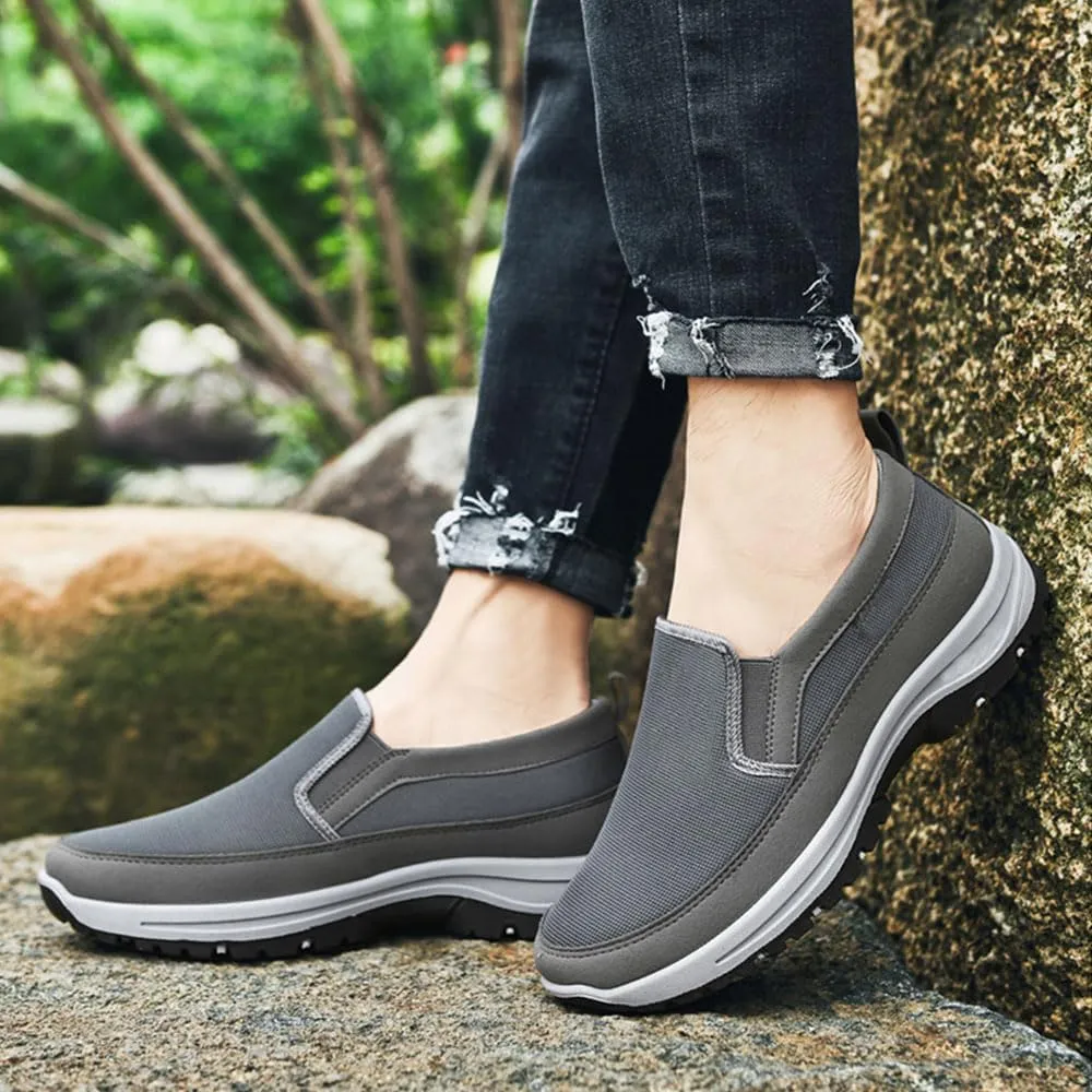 Men's Arch Support Slip-On Canvas Loafers,Orthowalkwaymen'S Shoes Men's Comfortable Orthotics Slip-On Outdoor Non-Slip Orthotics