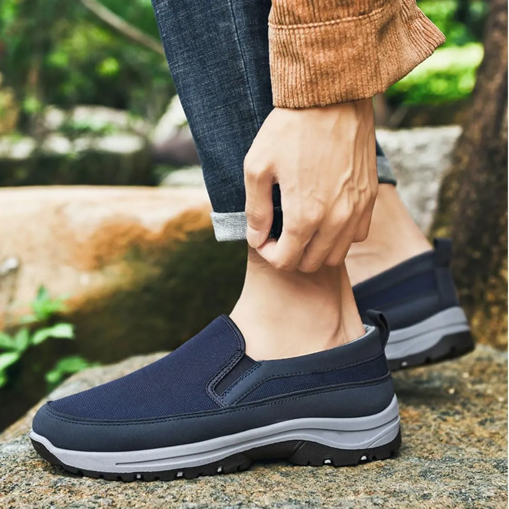 Men's Arch Support Slip-On Canvas Loafers,Orthowalkwaymen'S Shoes Men's Comfortable Orthotics Slip-On Outdoor Non-Slip Orthotics